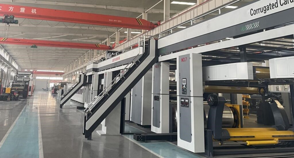 High-speed corrugated cardboard production line for 3/5/7-ply