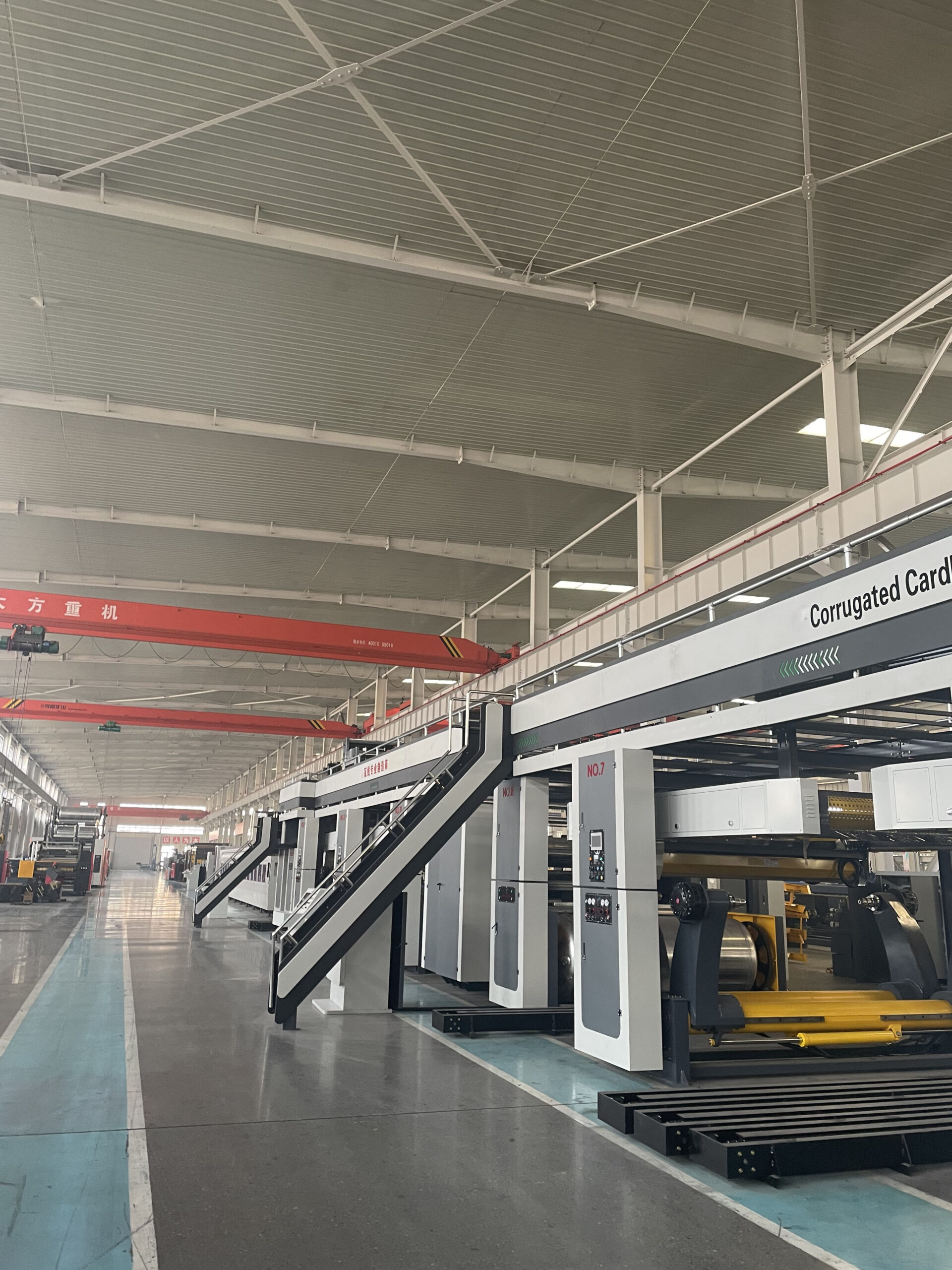 alt="High-speed corrugated cardboard production line for 3/5/7-ply" alt="Fully automatic corrugated cardboard production line"